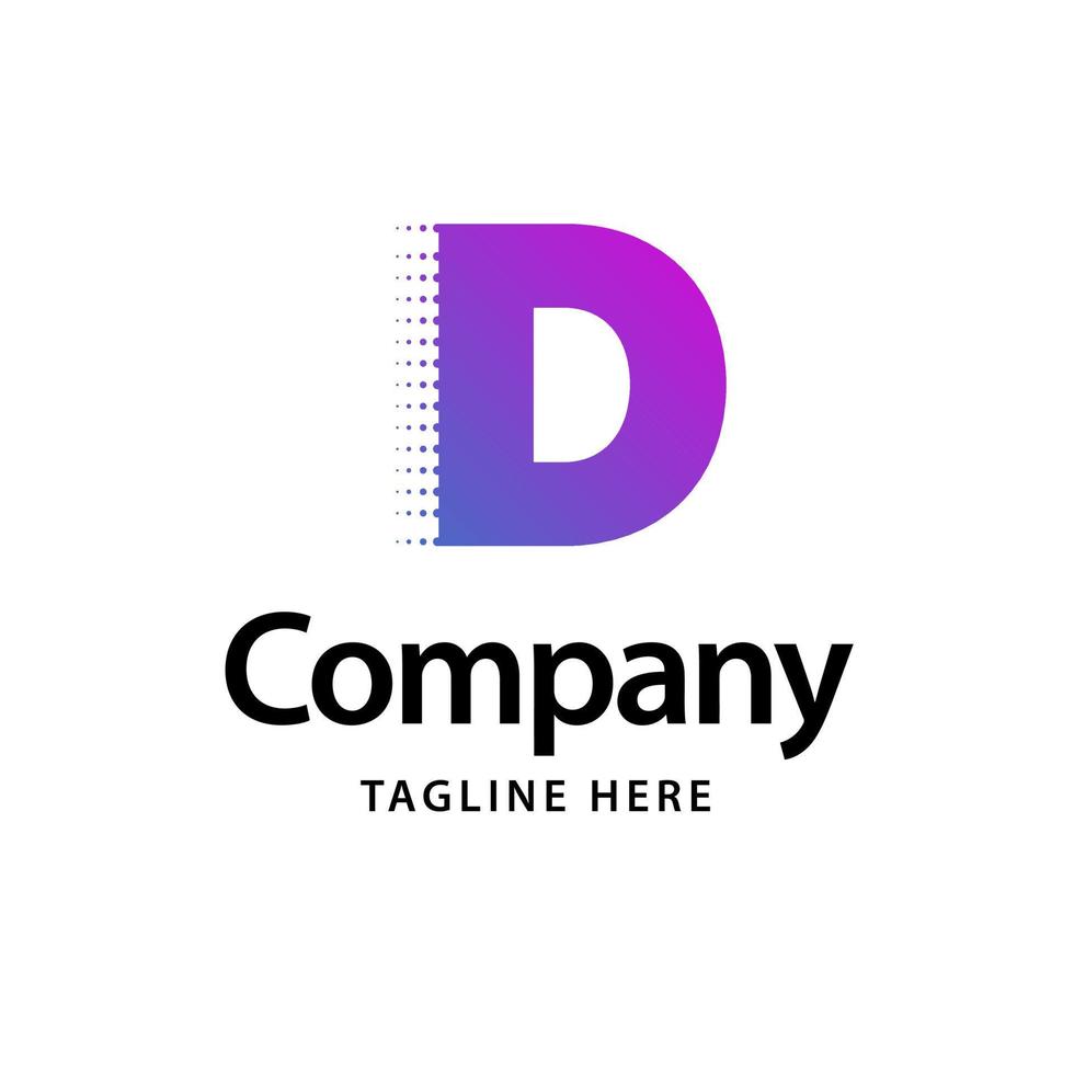 d lila Logo. Design der Unternehmensmarkenidentität vektor