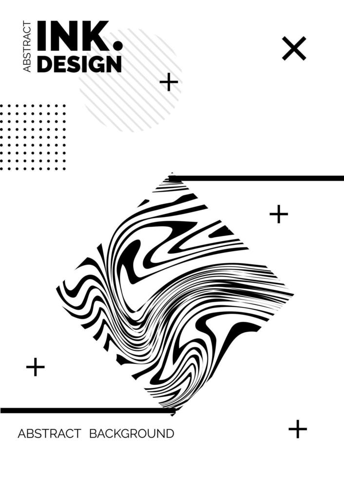 Plakatvorlage mit schwarzen Linien. trendige abstrakte gewellte hintergründe vektor