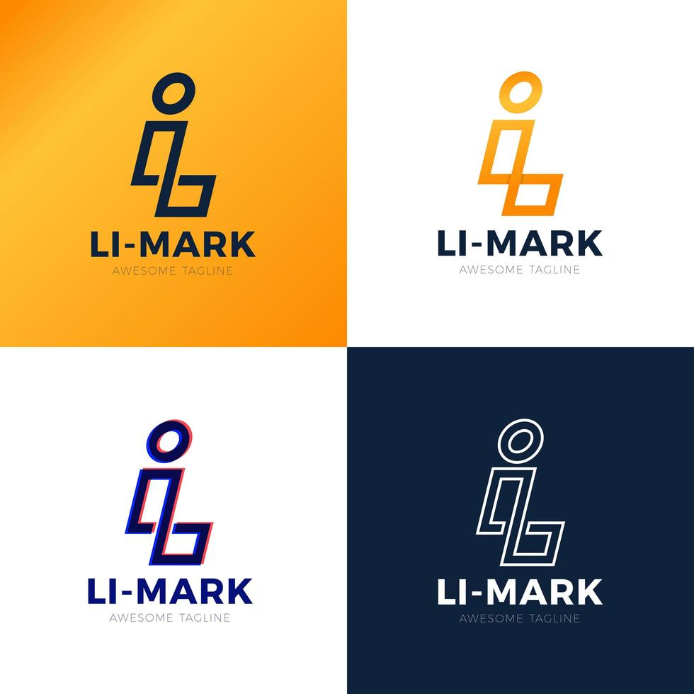 webli li abstrakt linje alfabetet bokstav kombination vektor logo ikon design