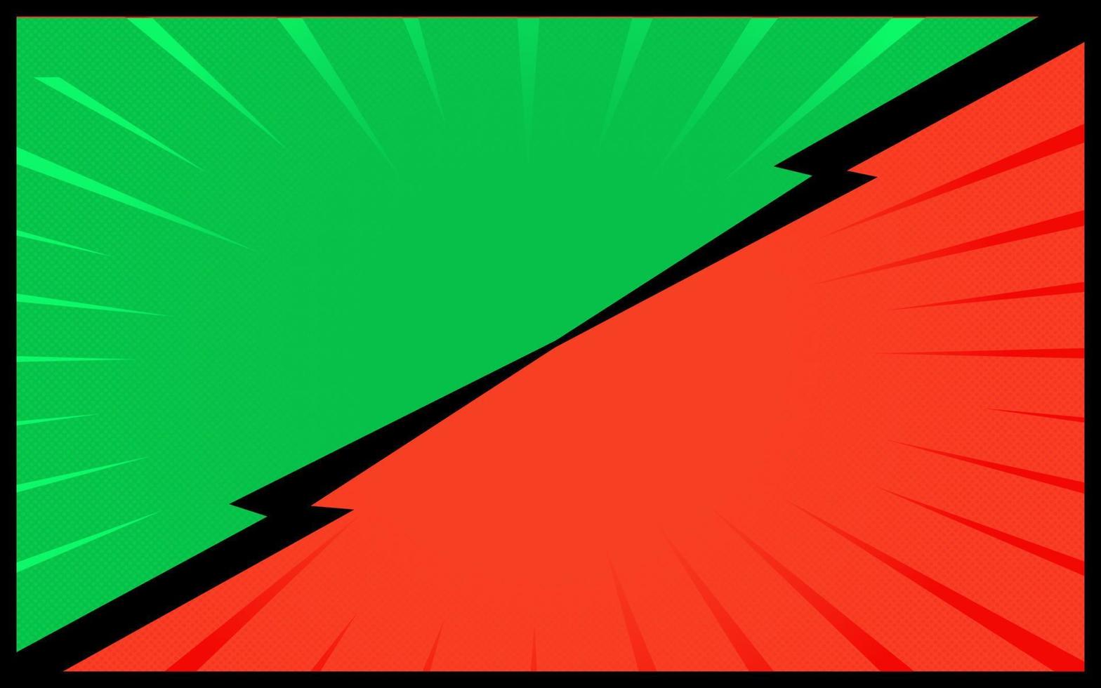 grön och röd komisk bakgrund retro vektor