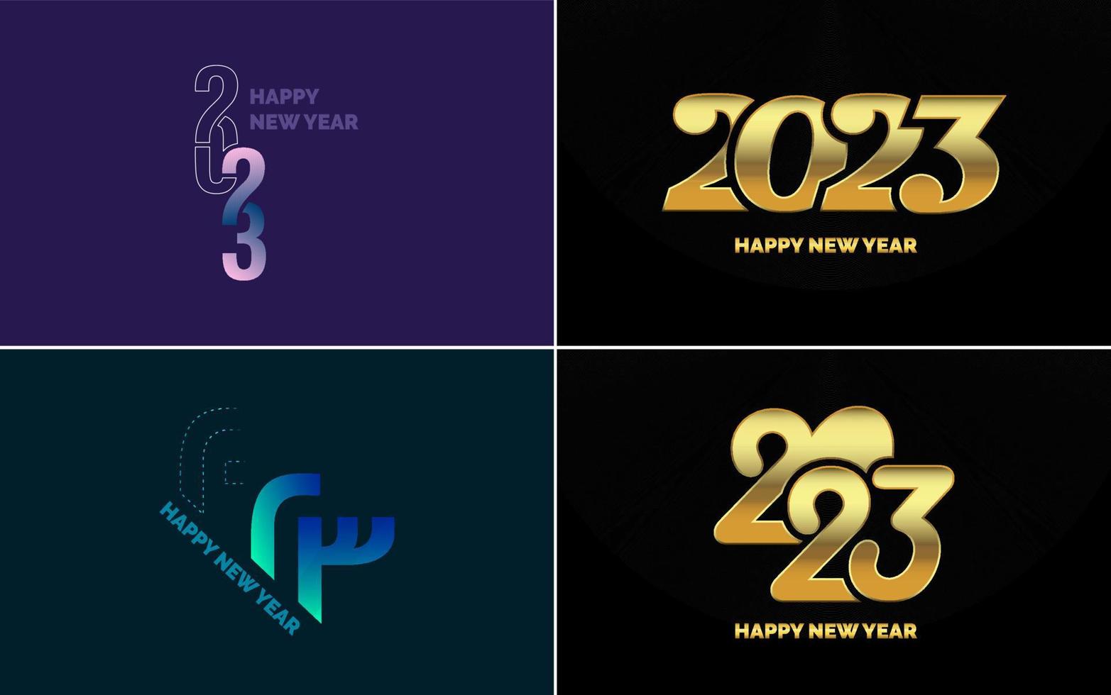 Satz von Logo-Design 2023 frohes neues Jahr. 2023 Zahlenentwurfsvorlage. weihnachtsdekor 2023 frohes neues jahr symbole. modernes weihnachtsdesign für banner. Soziales Netzwerk. Umschlag und Kalender vektor