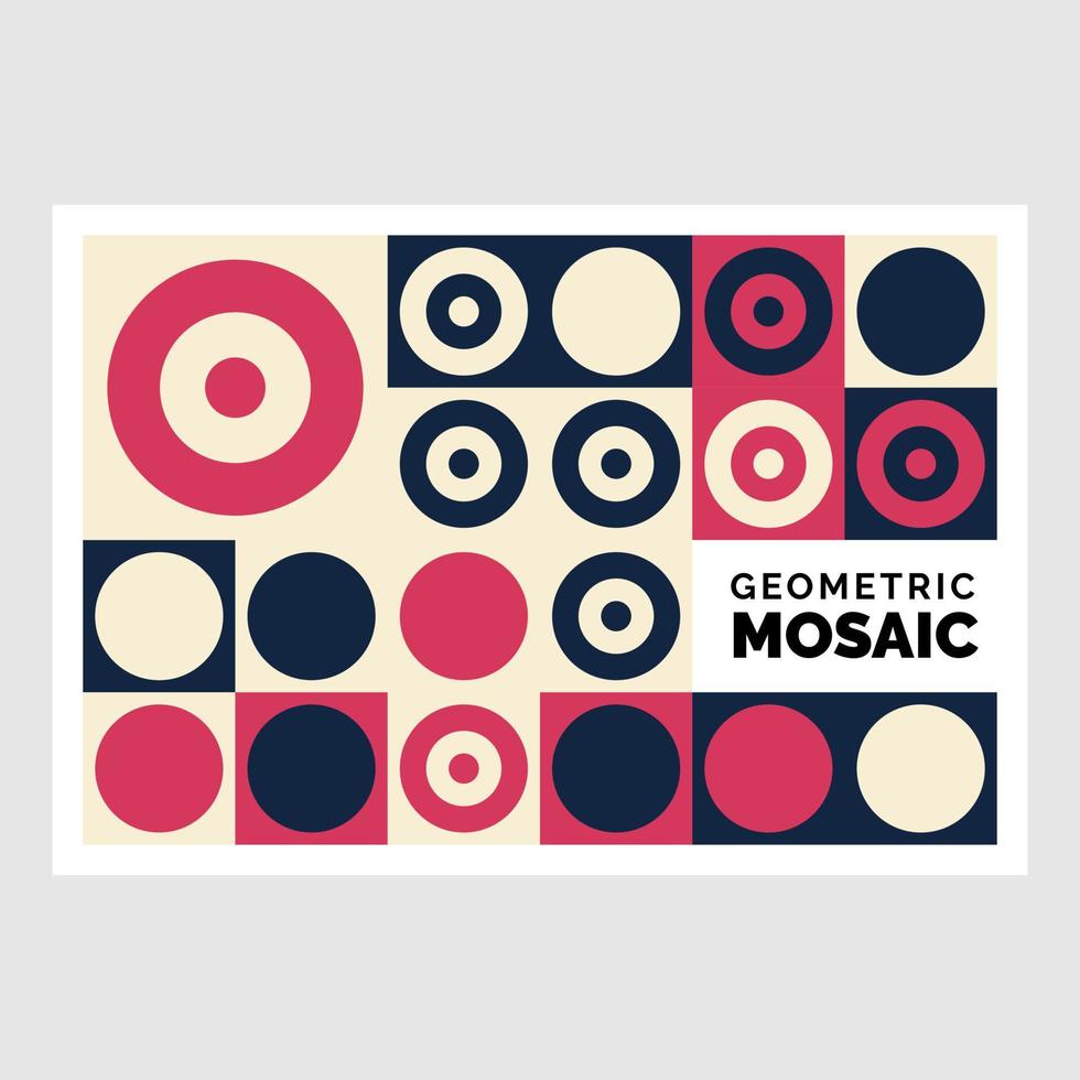 flaches mosaik-banner-vorlagendesign vektor