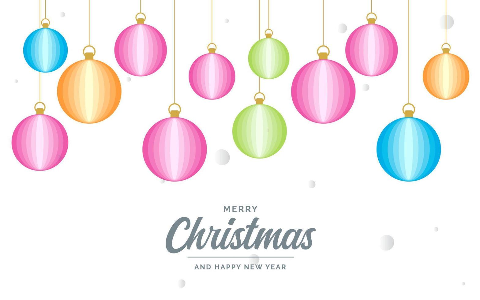 platt glad jul glansig dekorativ boll element hängande bakgrund vektor
