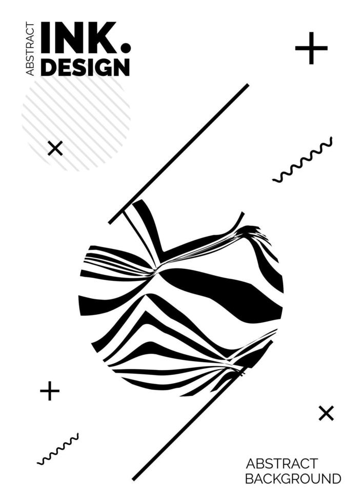 Plakatvorlage mit schwarzen Linien. trendige abstrakte gewellte hintergründe vektor