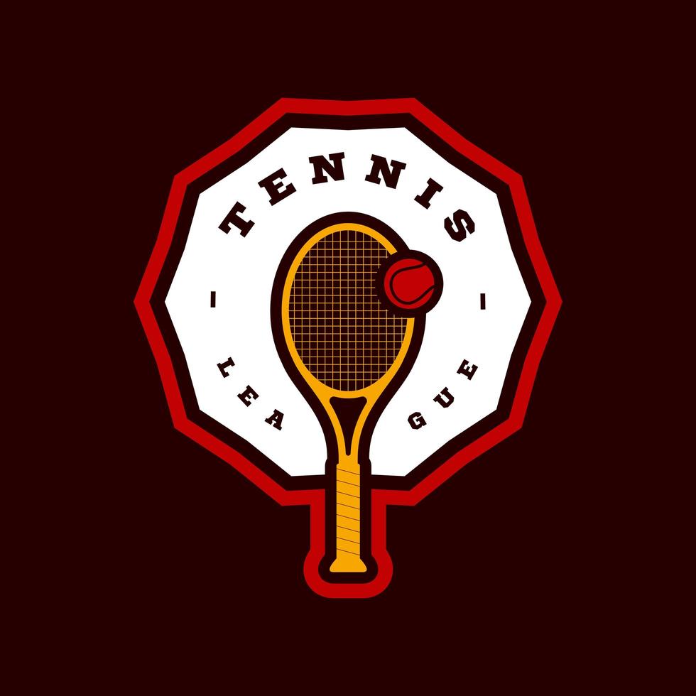 tennis vektor modern professionell sport typografi logotyp i retrostil. vektor design emblem, badge och sportig mall logo design