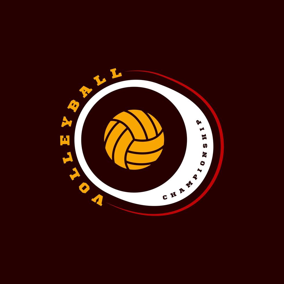 Volleyball-Vektor-Logo. moderne professionelle Typografie Sport Retro-Stil Vektor Emblem und Vorlage Logo Design. buntes Volleyball-Logo