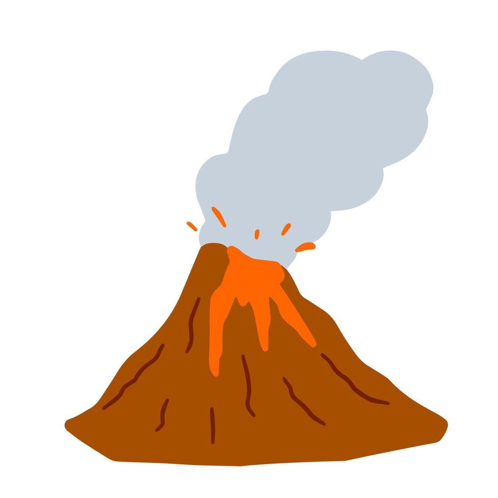 Vulkanausbruch. glühende Lava und geologische Aktivität. Naturkatastrophe. Zerstörung des Berges. vektor