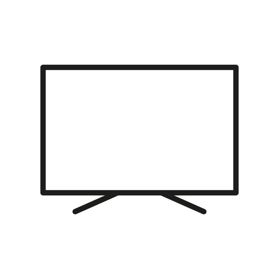 Fernseher mit Symbol für breite Monitorlinie. lineares piktogramm der fernseh-led-anzeige. LCD-Elektronik-Monitor-Gliederungssymbol. Smart-TV-Heimgeräte. editierbarer Strich. isolierte Vektorillustration. vektor