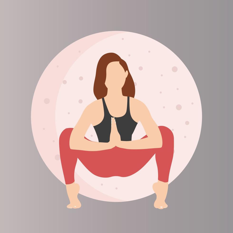 junge Frau, die Yoga-Pose macht, Yoga-Asana, Yoga-Übungen, junge Frau, die Fitness macht, tanzende Mädchen, schlanke Mädchen, Mädchen, die Sport treiben vektor