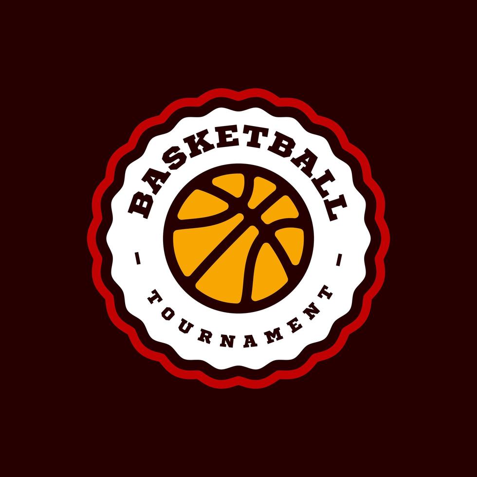 moderne professionelle Typografie Basketball Sport Retro Stil Vektor Emblem und Vorlage Logo Design. lustige Grüße für Kleidung, Karte, Abzeichen, Symbol, Postkarte, Banner, Etikett, Aufkleber, Druck