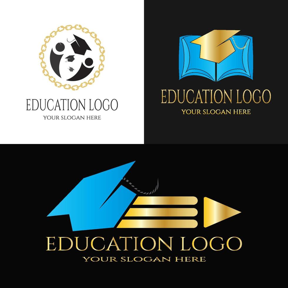 utbildning logotyp eller ikon för appar eller webbplatser vektor