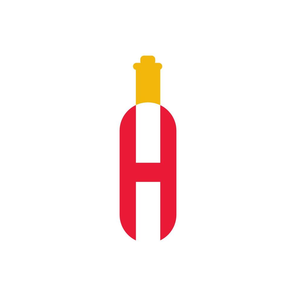 abstrakte weinglasillustration im h-buchstabenmarken-logodesign vektor