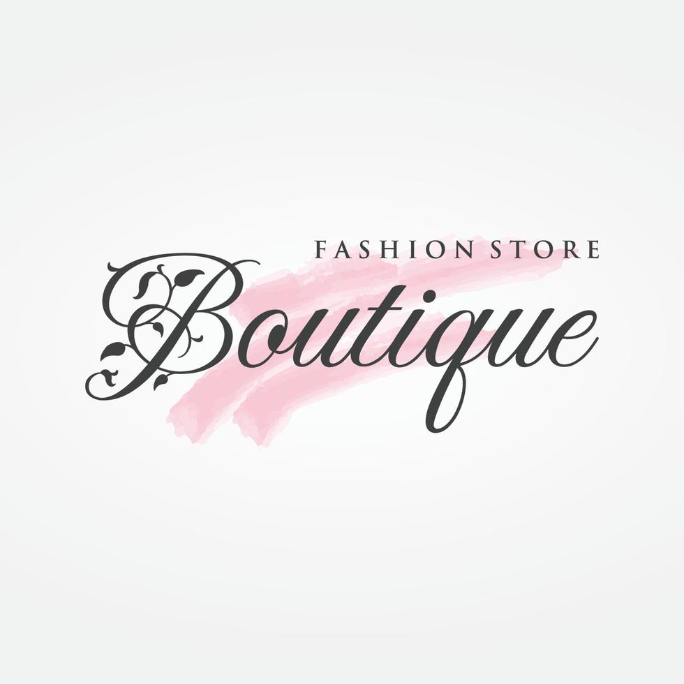 kvinnor mode logotyp mall med kläder galge, lyx kläder.logotyp för affärer, boutique, mode butik, modell, shopping och skönhet. vektor
