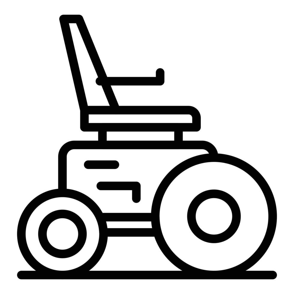 Umrissvektor für motorisierte Rollstuhlsymbole. Elektroroller vektor