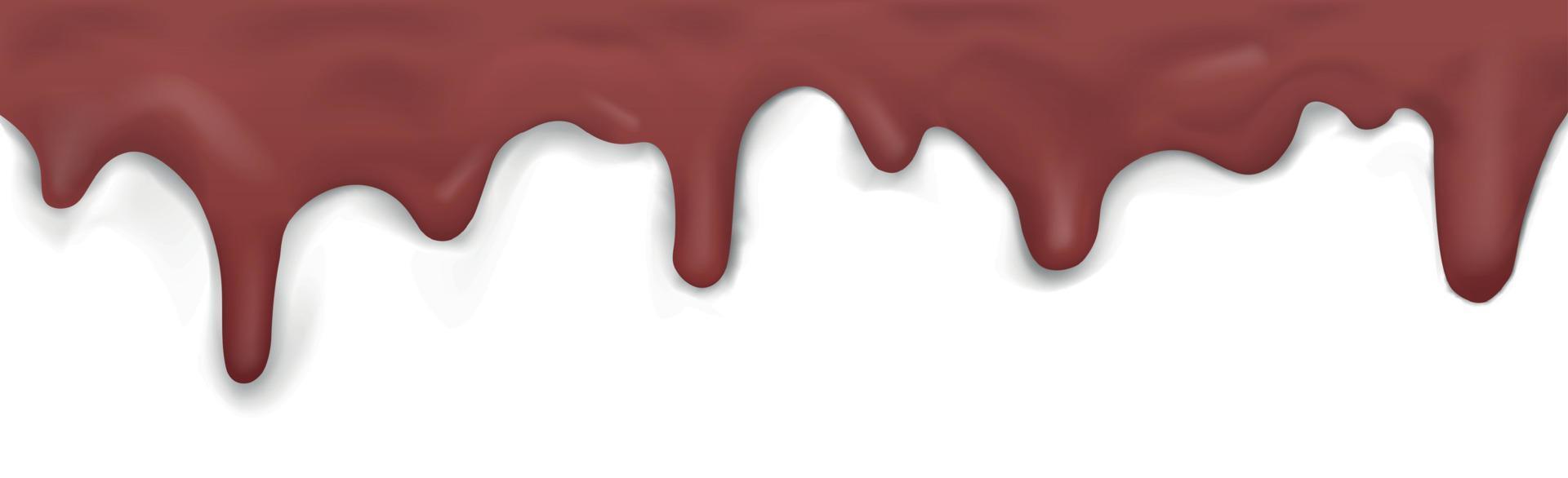 dunkles tropfendes Karamell, Muster auf weißem Hintergrund - Vektor