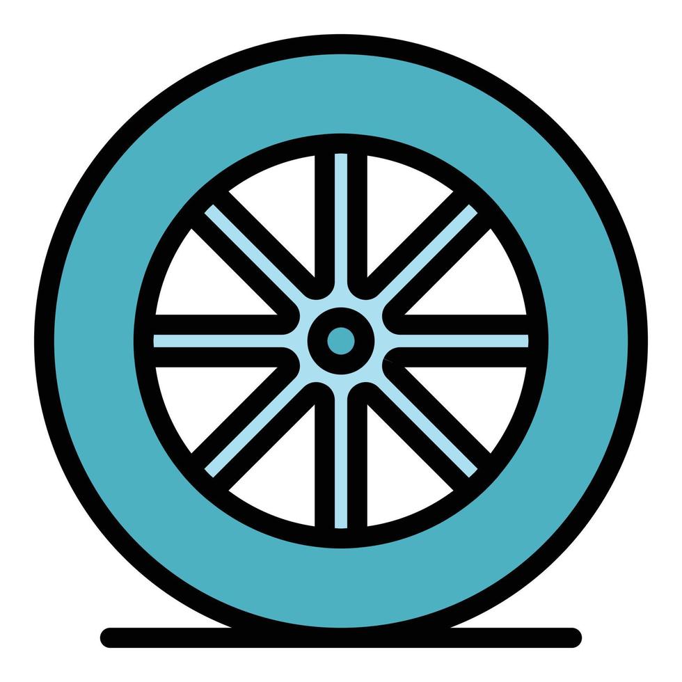 bil hjul ikon Färg översikt vektor