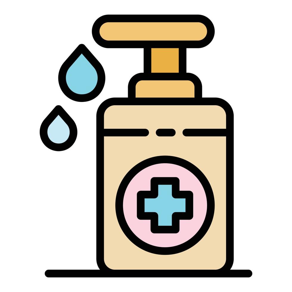 antivirus desinfektion flaska ikon Färg översikt vektor