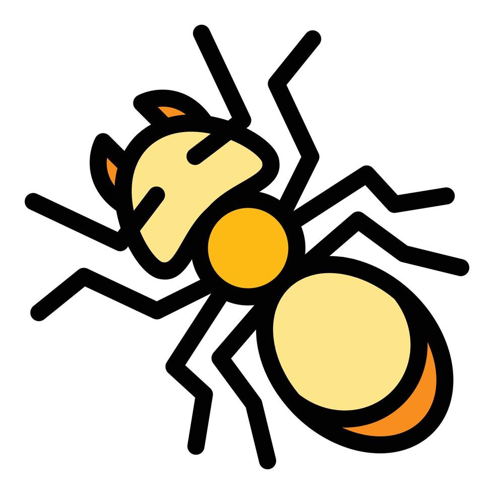 söt myra ikon Färg översikt vektor