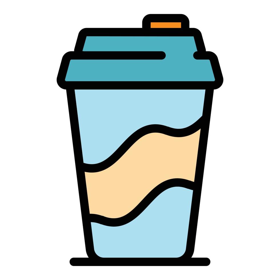 Latte Tasse Symbol Farbe Umriss Vektor
