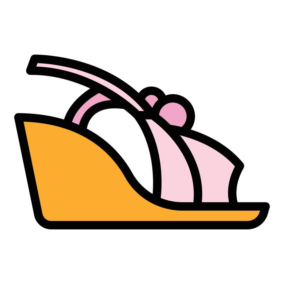 aktivitet sandaler ikon Färg översikt vektor