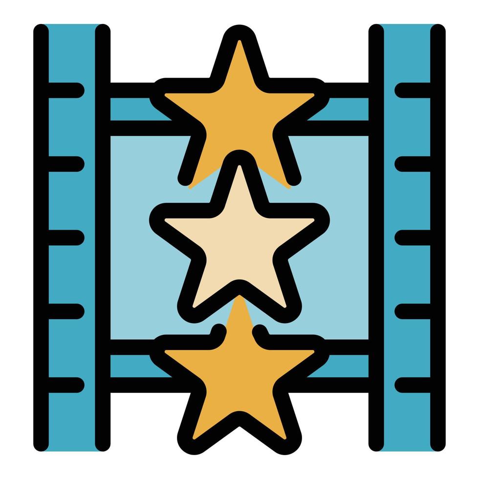 film stjärnor ikon Färg översikt vektor