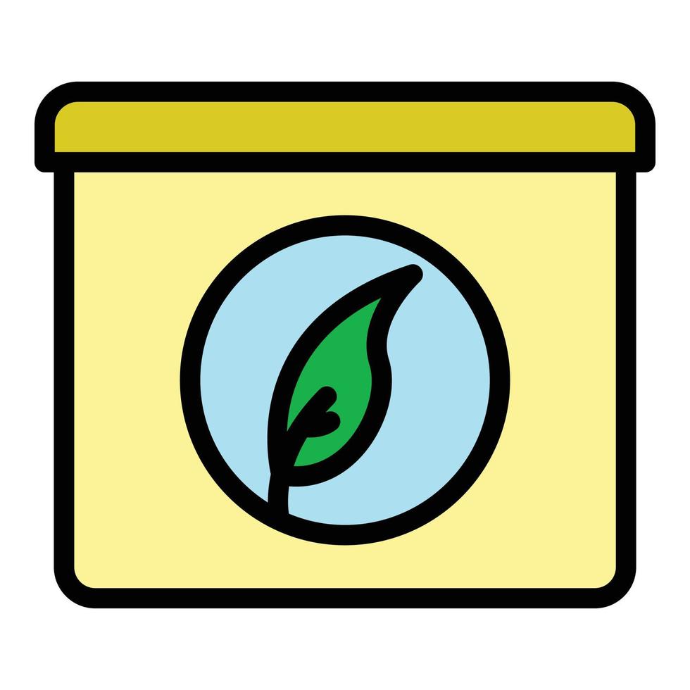 Müll Eco Box Symbol Farbe Umriss Vektor