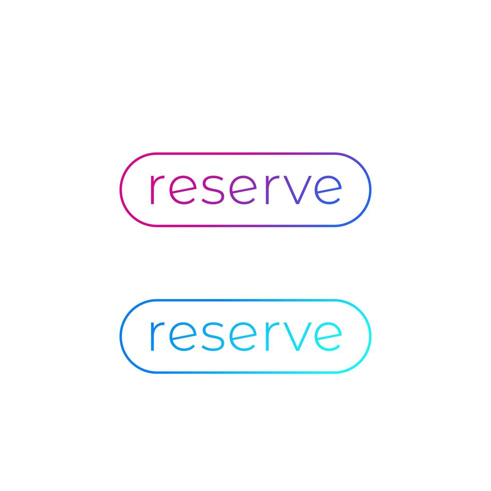 reservknappar för webbvektordesign vektor