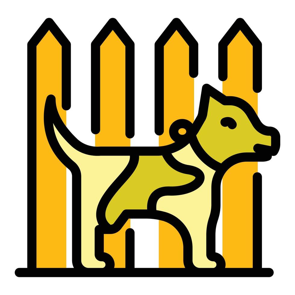 Bauernhof Hund Symbol Farbe Umriss Vektor