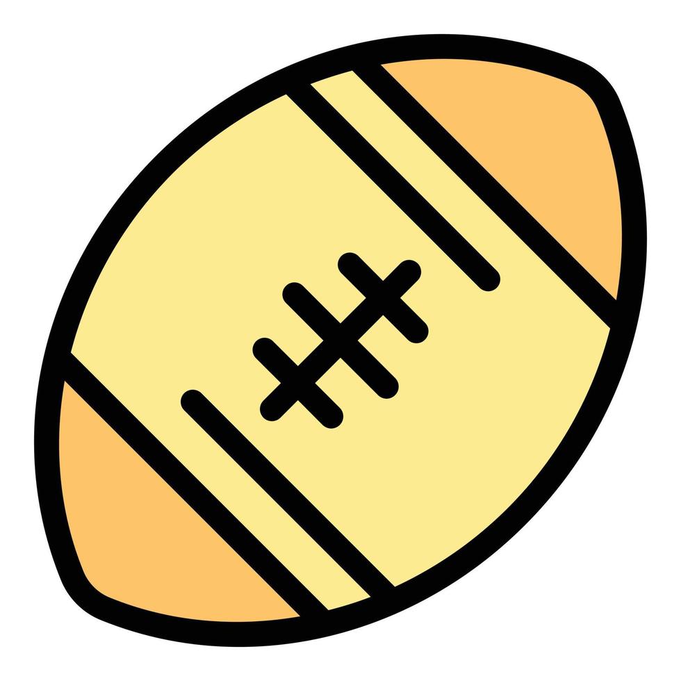 Rugby-Ball-Symbol Farbumrissvektor vektor