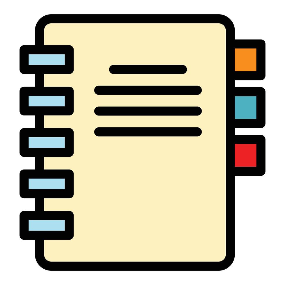 Kundendaten Notizbuch Symbol Farbe Umriss Vektor