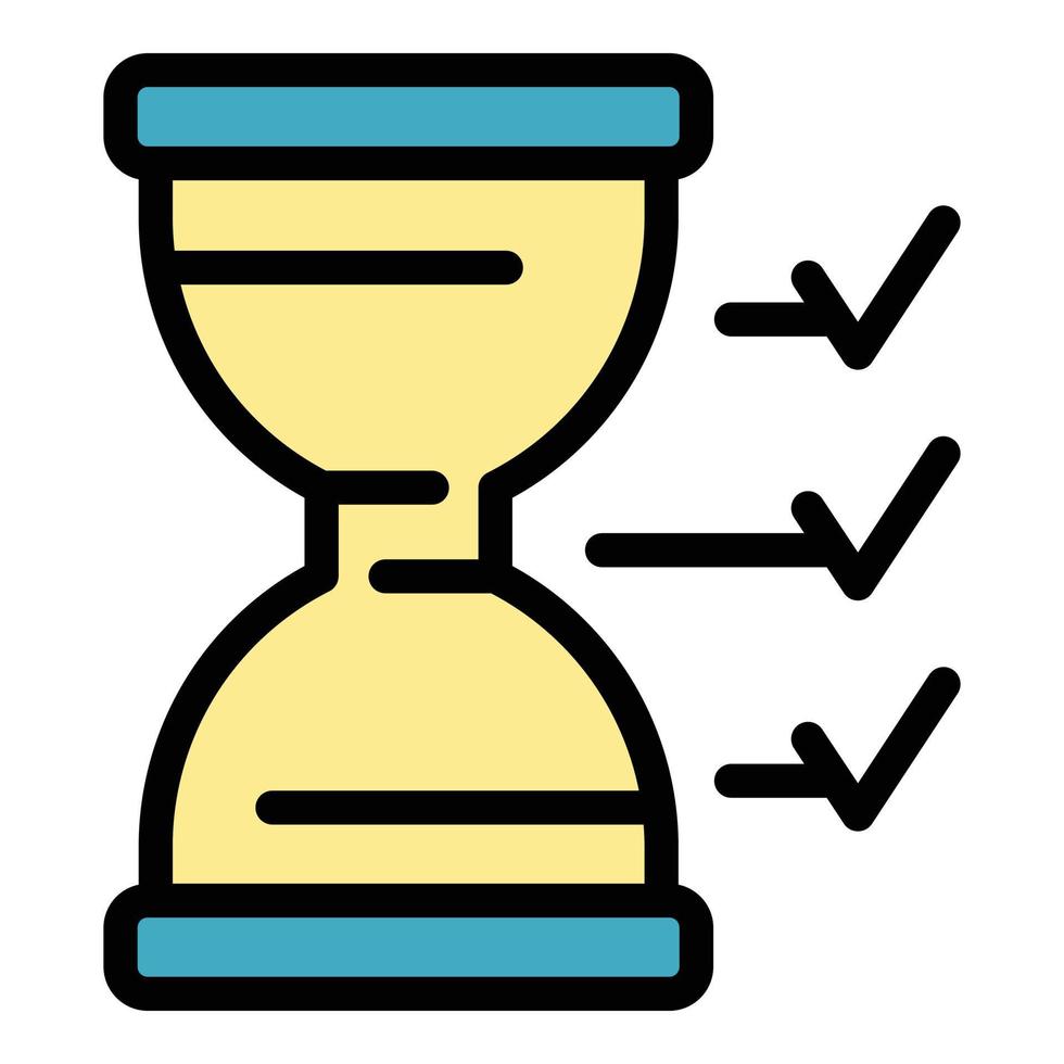 hastighet timglas tid förvaltning ikon Färg översikt vektor