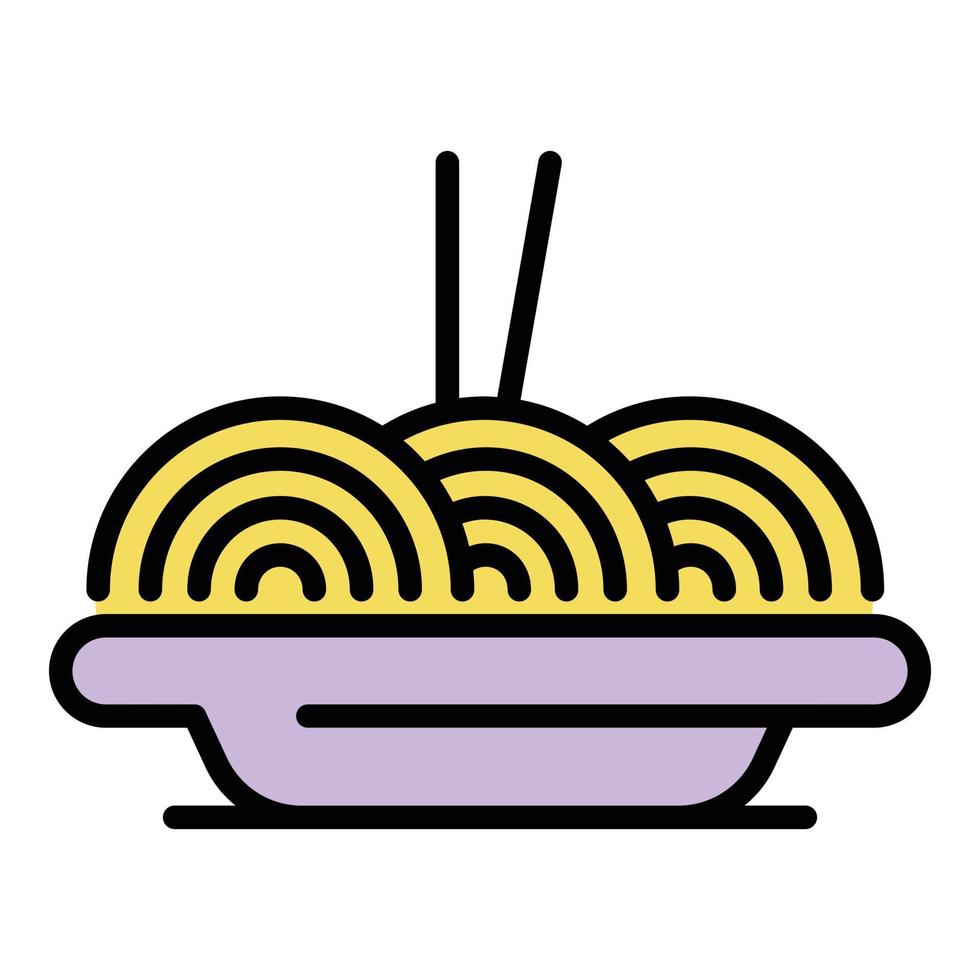 Ramen-Symbol Farbumrissvektor vektor