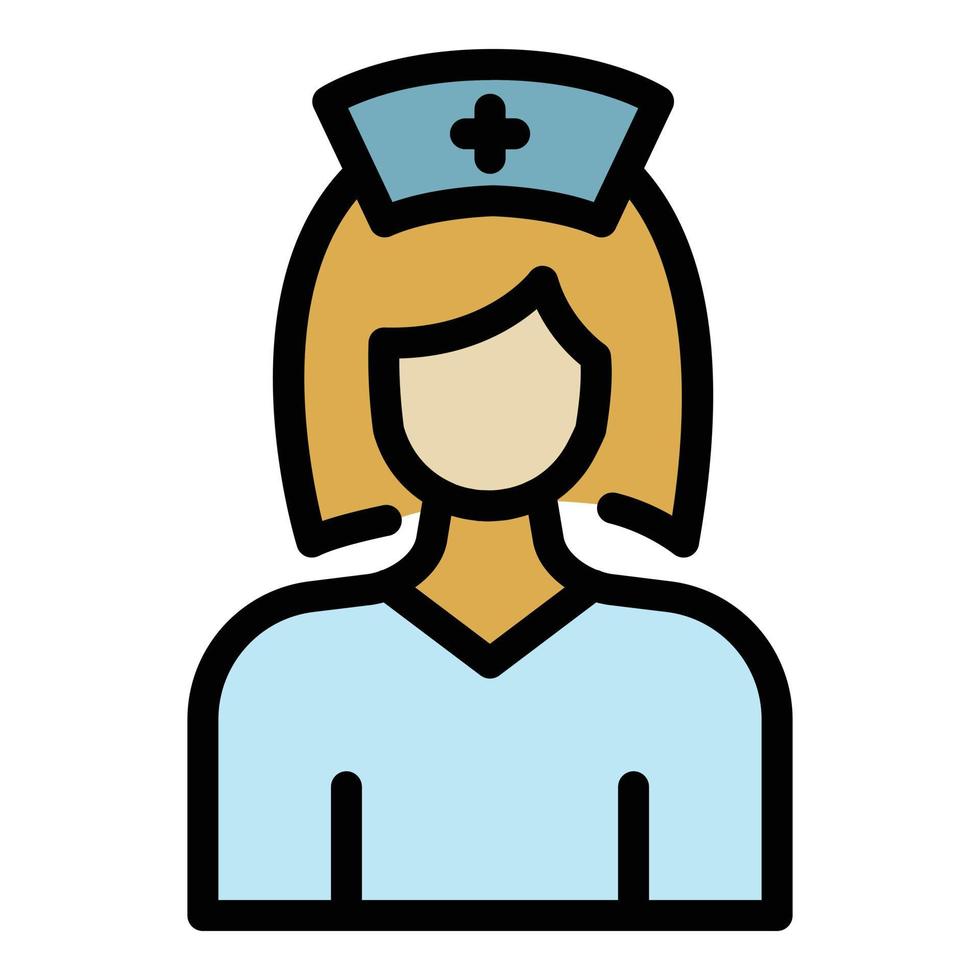 Apotheker Krankenschwester Symbol Farbe Umriss Vektor