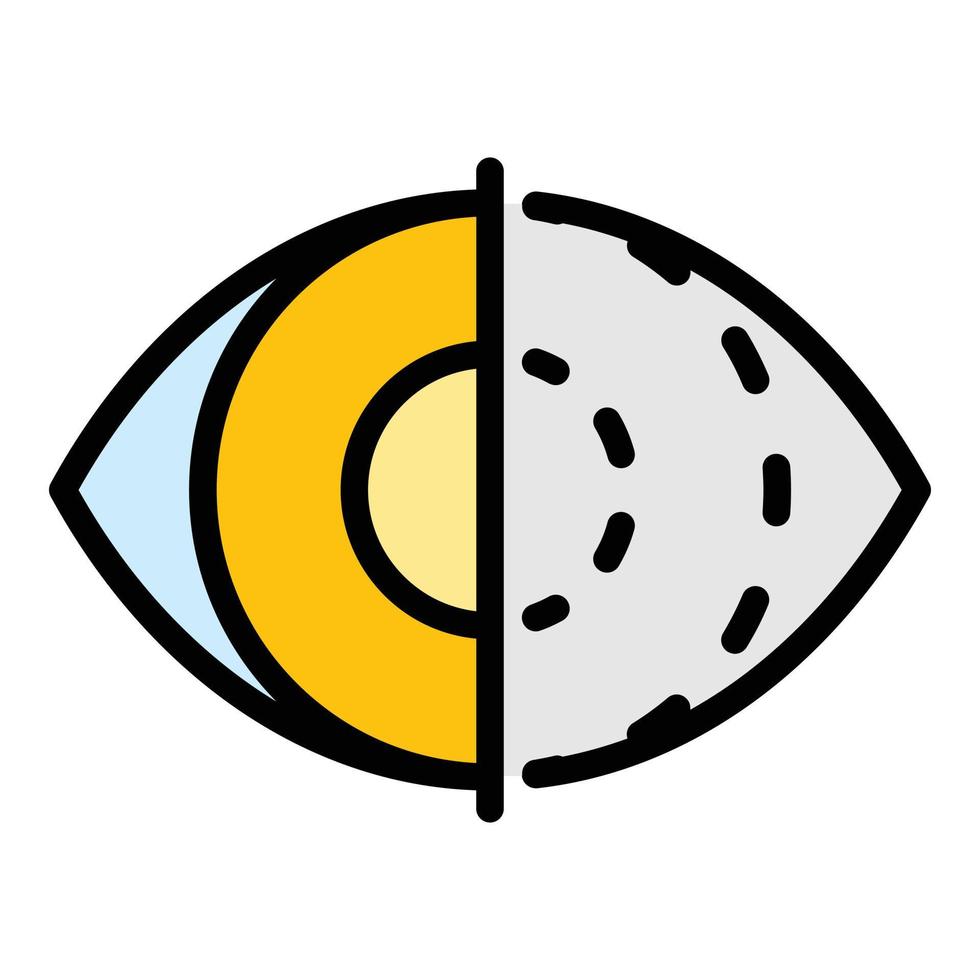 Augen-Iris-Scan-Symbol Farbumrissvektor vektor