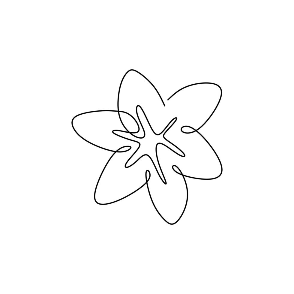 kontinuierliche Linie Grafik schöne Blume minimalistischen Design. Blume dekorativ für Plakat. bearbeitbare Zeile. Konturumriss handgezeichnete Vektorillustration der botanischen Pflanzengrafik vektor