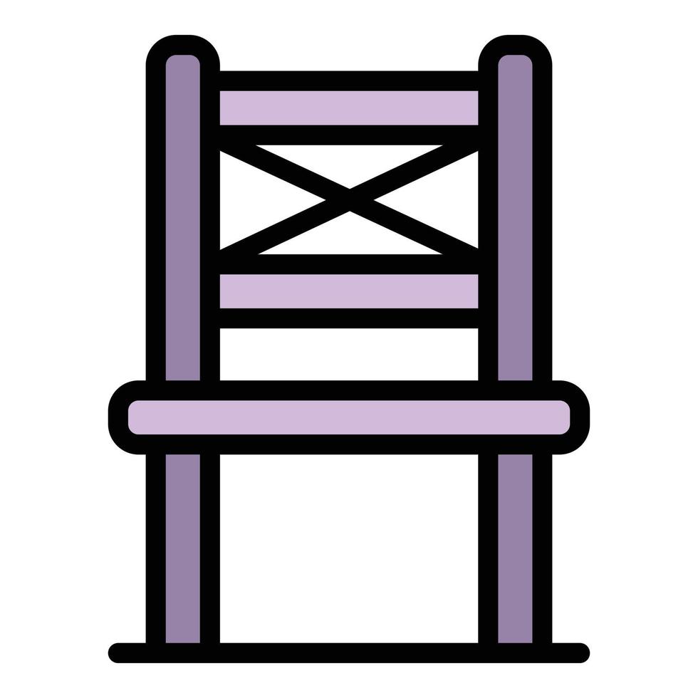 hopfällbar stol i främre ikon Färg översikt vektor