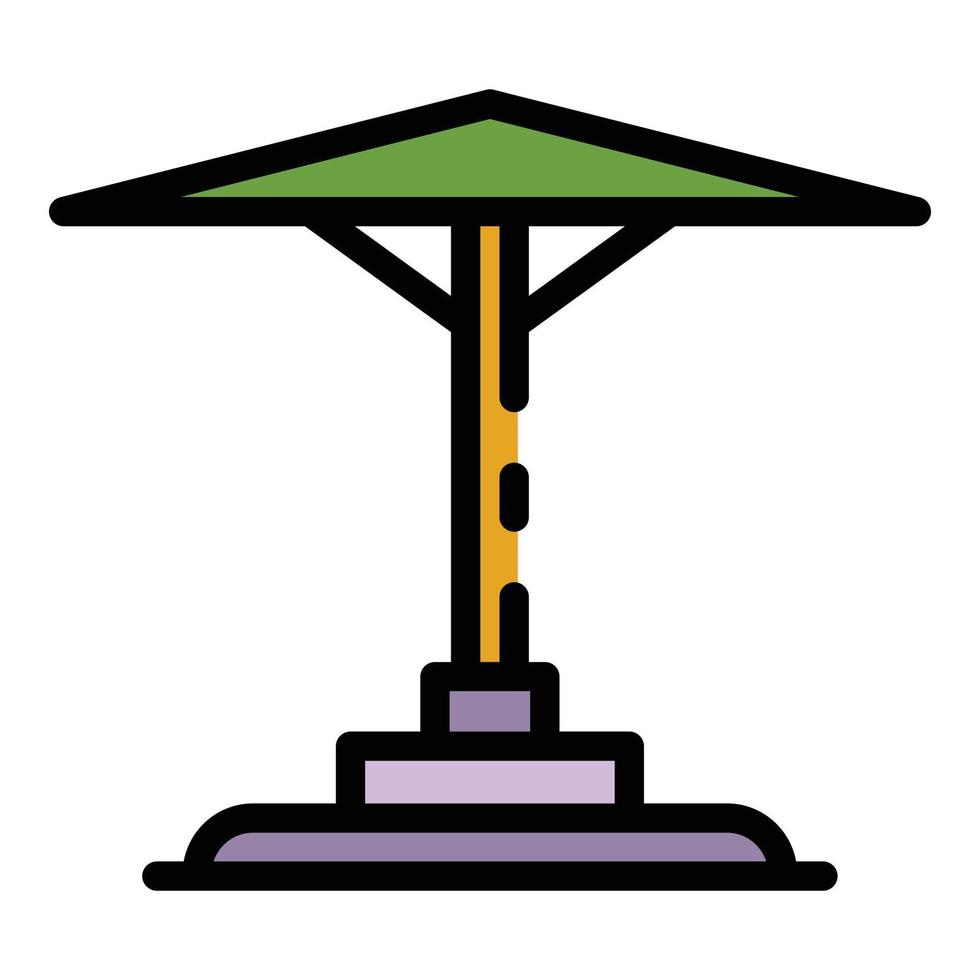 trädgård paraply ikon Färg översikt vektor