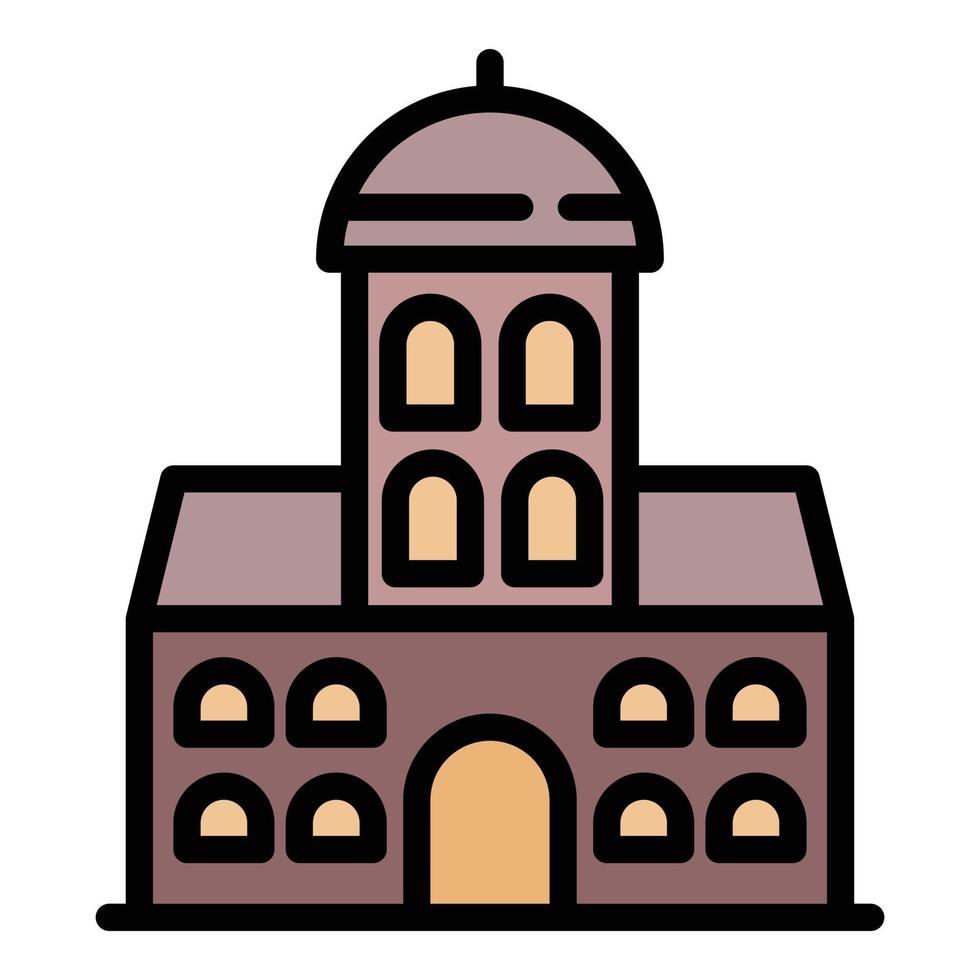 riga kyrka ikon Färg översikt vektor