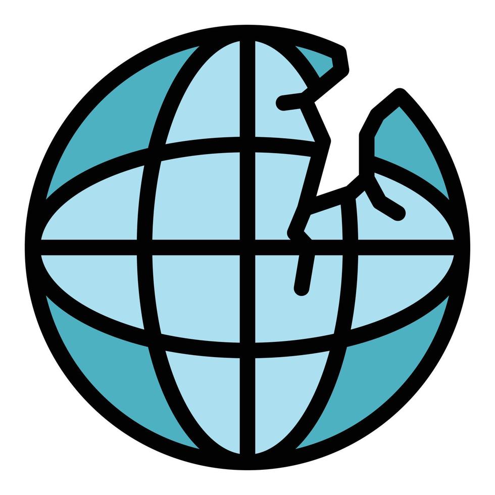 global jordskred ikon Färg översikt vektor