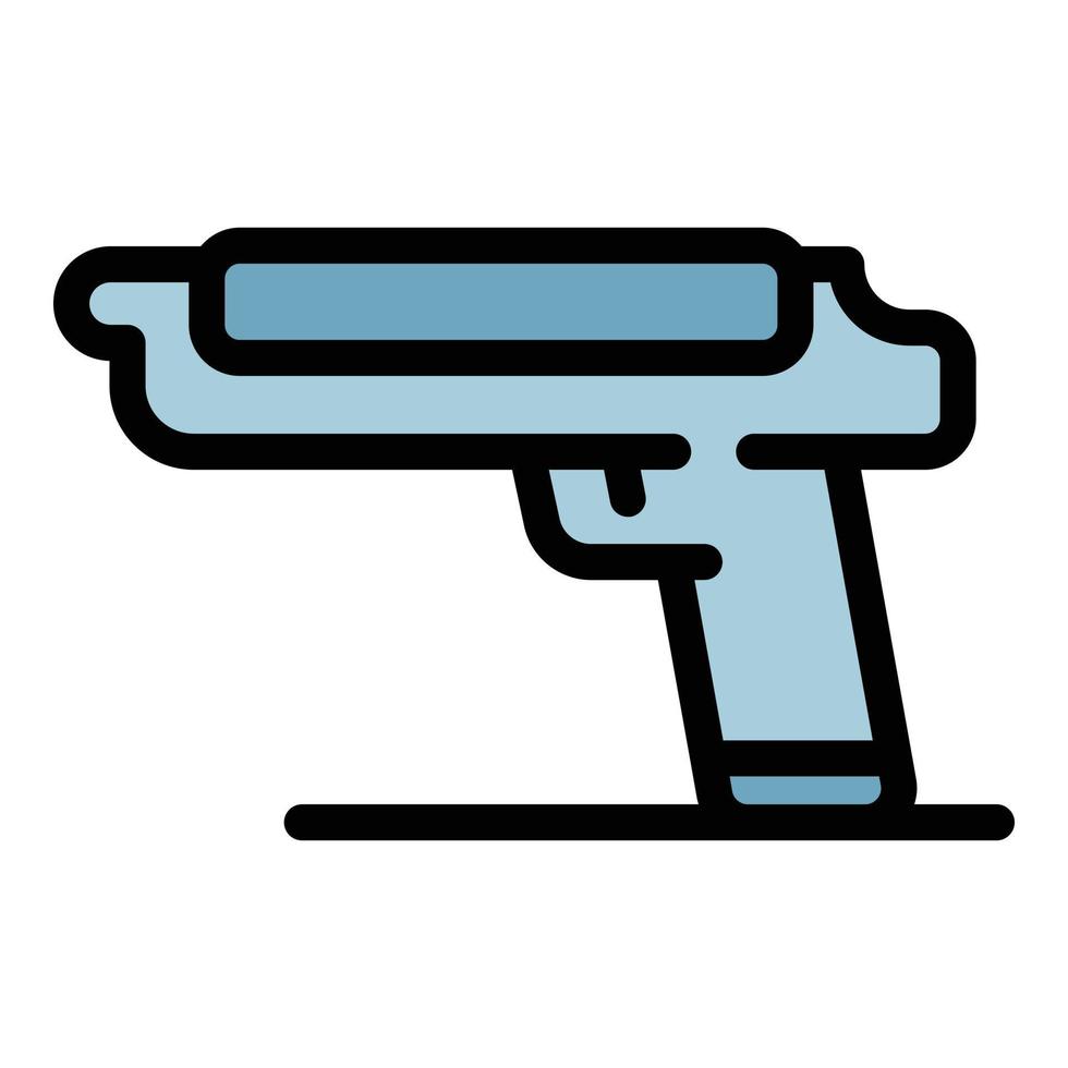 Polizei Pistole Symbol Farbe Umriss Vektor