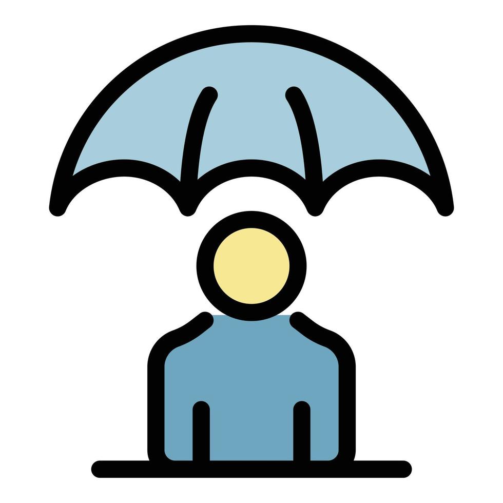 skydda paraply ikon Färg översikt vektor