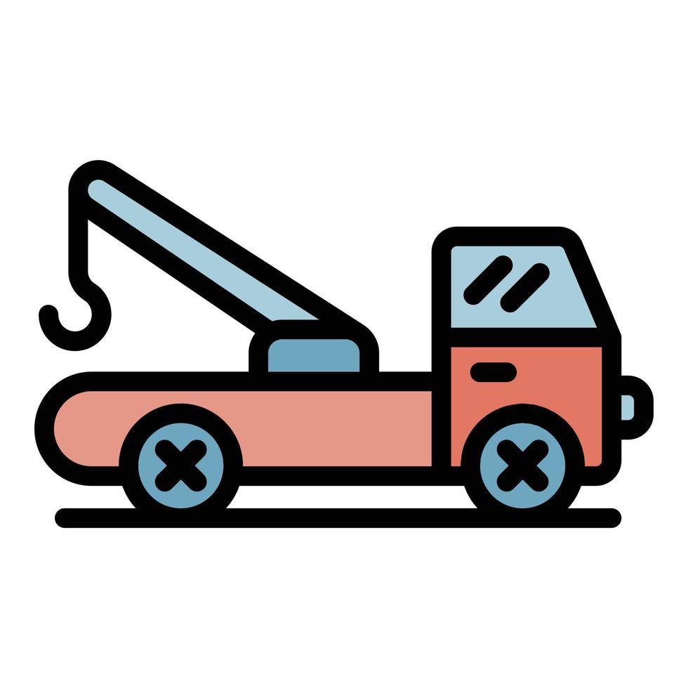reparera bogsera lastbil ikon Färg översikt vektor