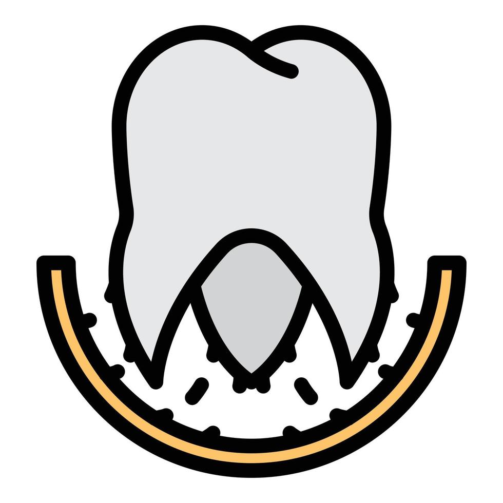 Zahnpflege Symbol Farbe Umriss Vektor