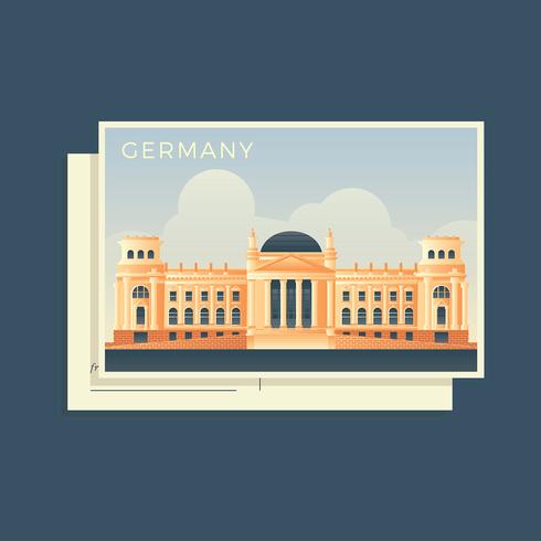 Vykort av världen Tyskland Bundestag Vector