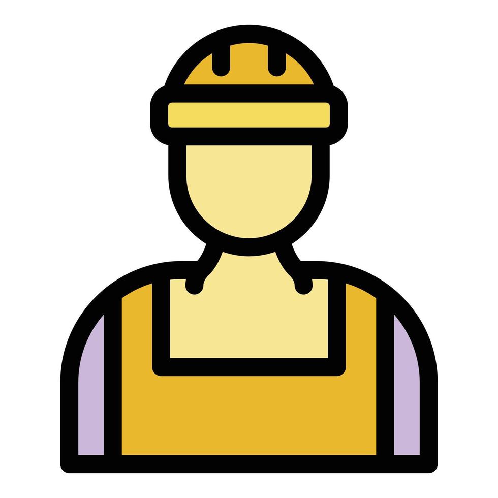 Builder Avatar Symbol Farbe Umriss Vektor