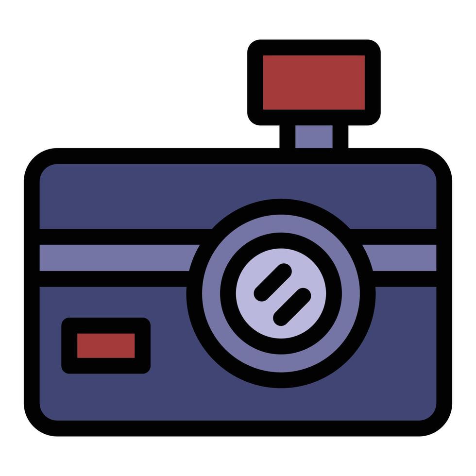 Foto kamera ikon Färg översikt vektor