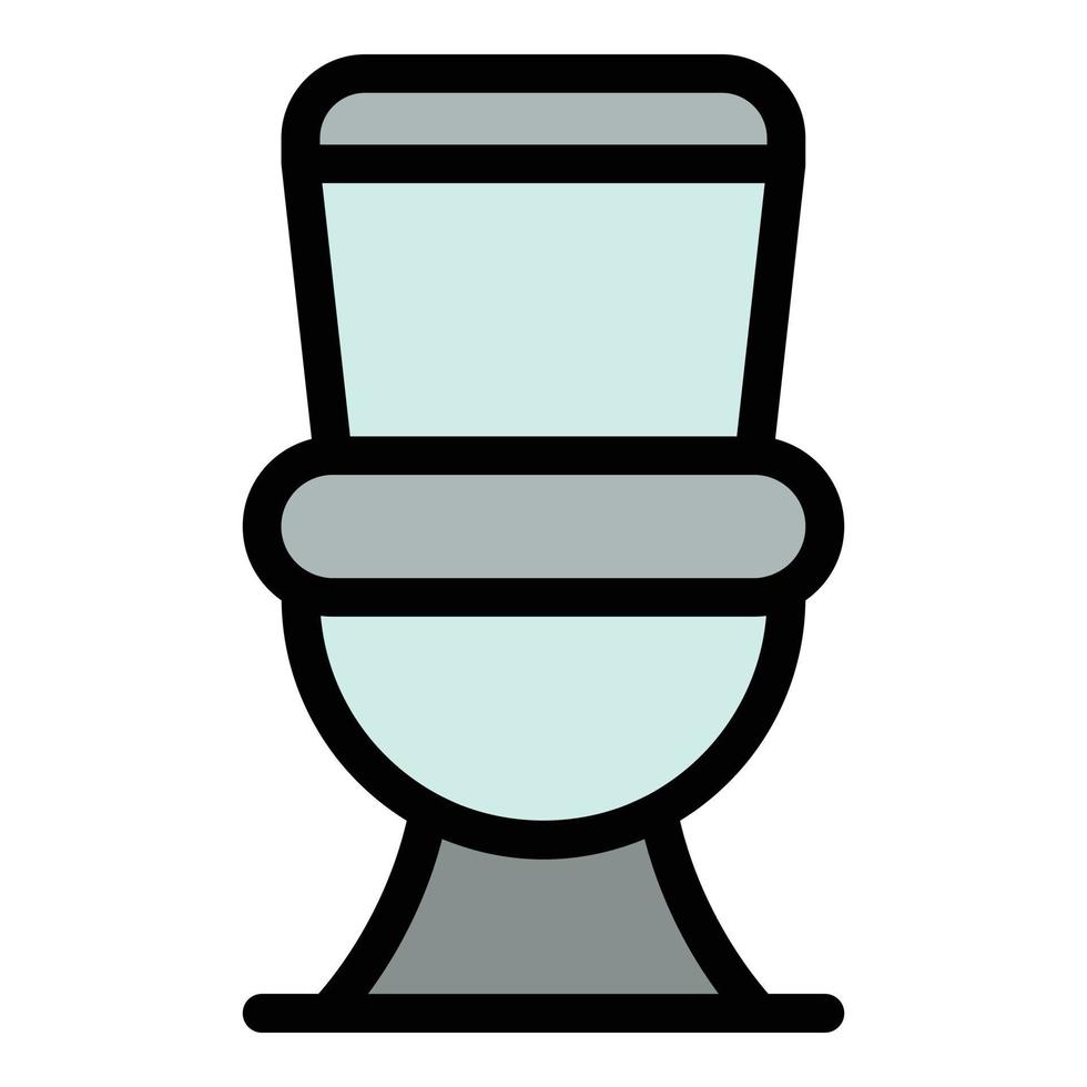 lägenhet toalett ikon Färg översikt vektor