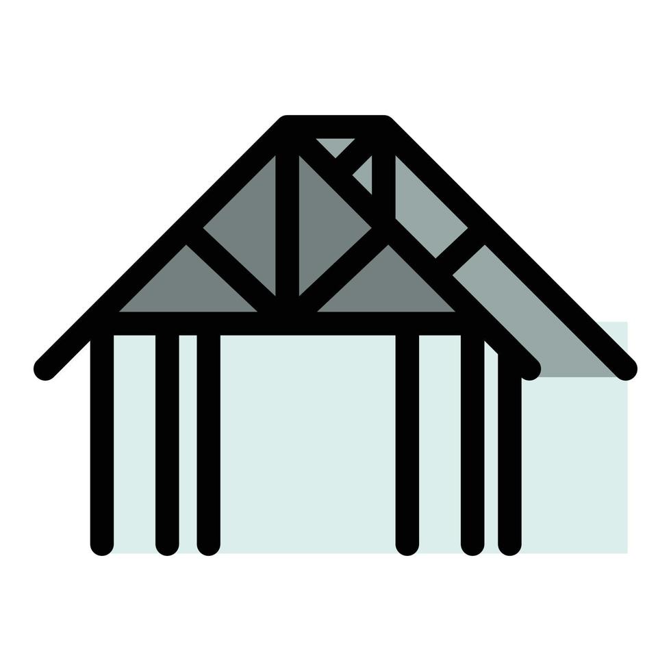 Haus Rahmen Symbol Farbe Umriss Vektor