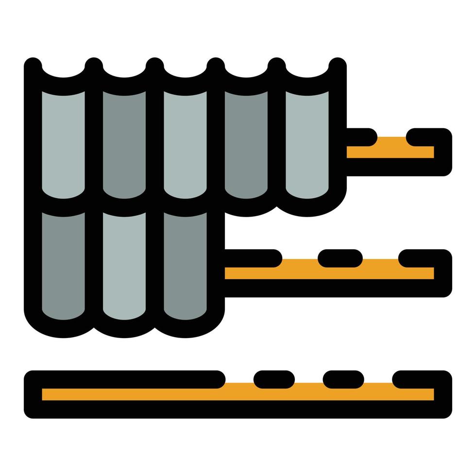 Verlegung von Dachziegeln Symbolfarbe Umrissvektor vektor