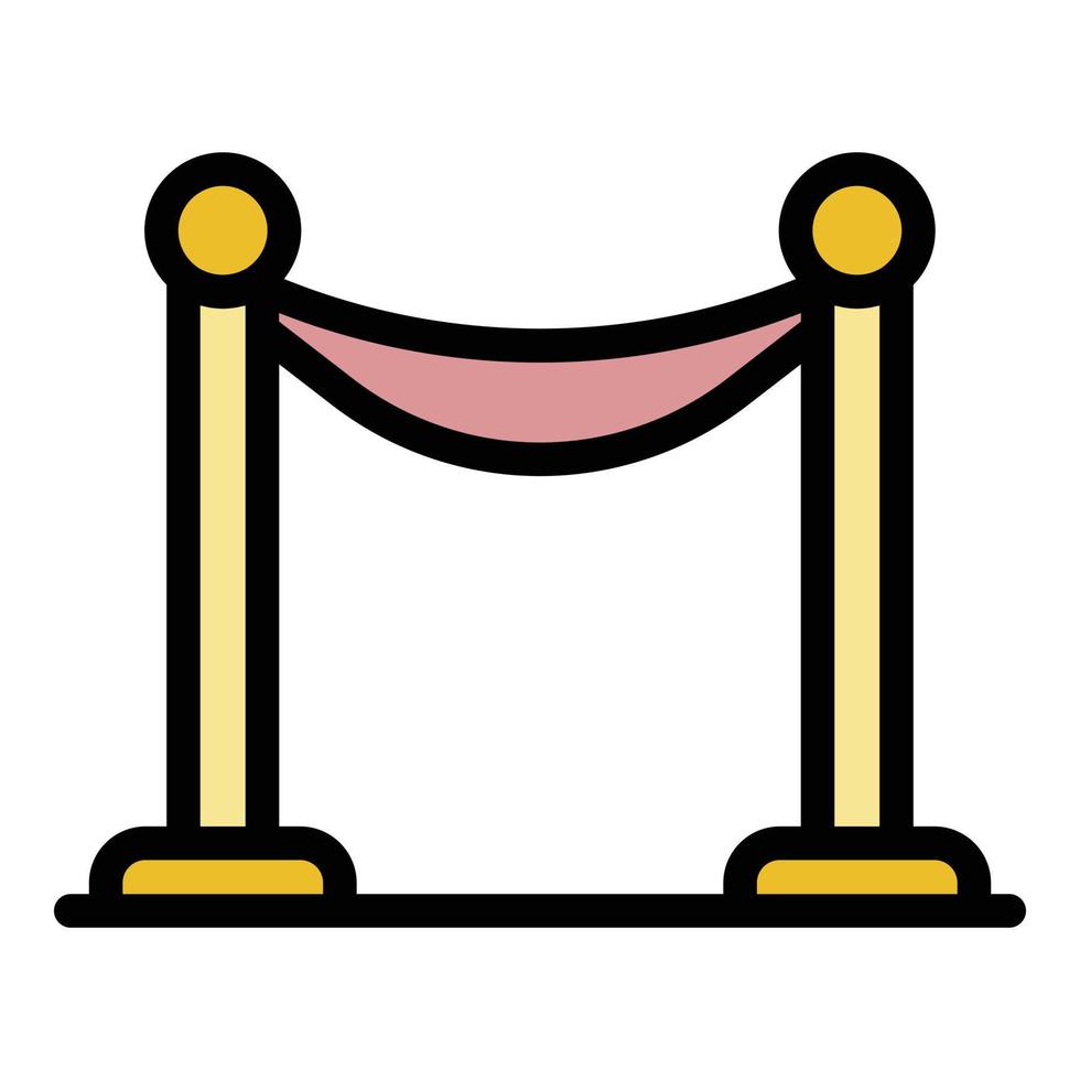 Farbumrissvektor des Museumsbarrieresymbols vektor
